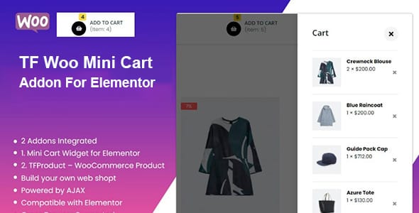 TF Woo Mini Cart Addon for Elementor WordPress Plugin