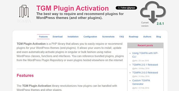 TGM Plugin Activation for WordPress