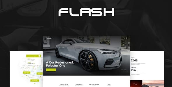 The Flash Electric Car and Charging Station WordPress Theme
