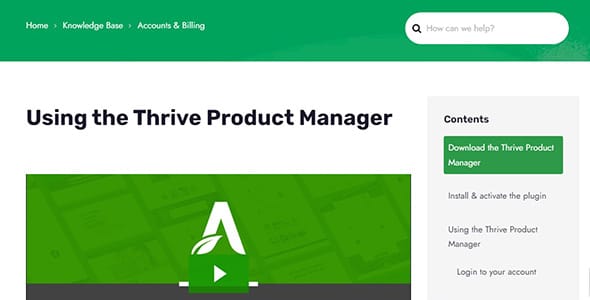 Thrive Product Manager for WordPress