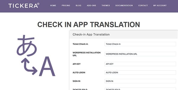 Tickera Check In App Translation for WordPress