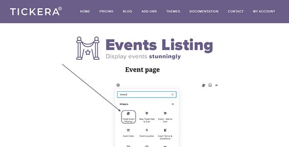 Tickera Events Listing for WordPress
