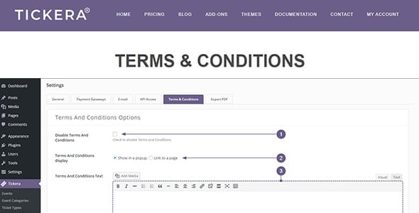 Tickera Terms and Conditions for WordPress