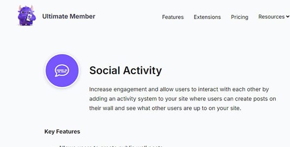 Ultimate Member Social Activity for WordPress