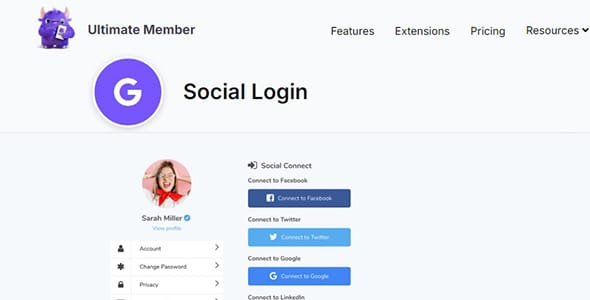 Ultimate Member Social Login for WordPress