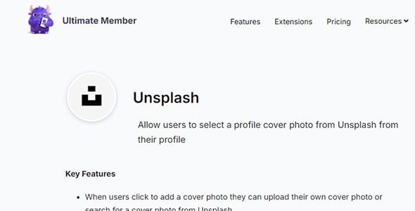 Ultimate Member Unsplash for WordPress