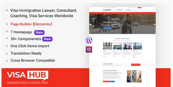 VisaHub Immigration Consulting WordPress Theme