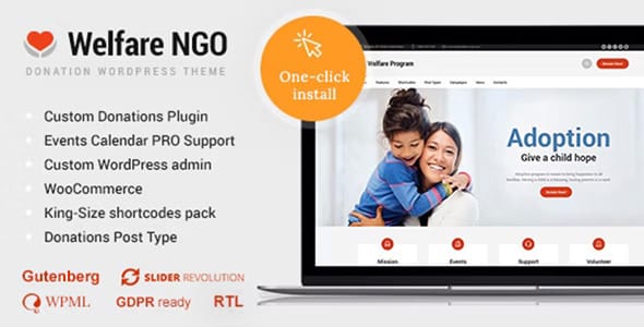 Welfare NGO Nonprofit Organization Charity Theme