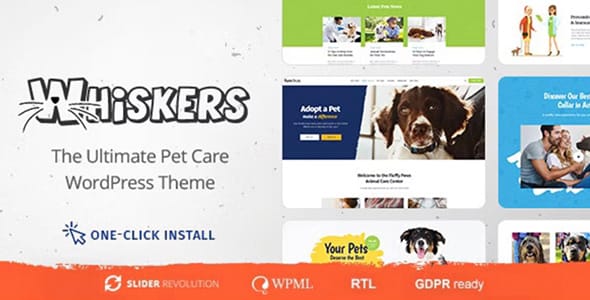Whiskers Pet and Vet WordPress Theme