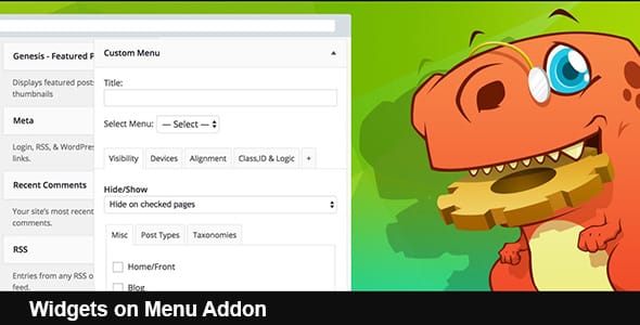 Widgets on Menu Addon for WordPress