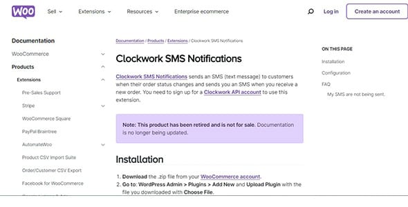 Clockwork SMS for WooCommerce