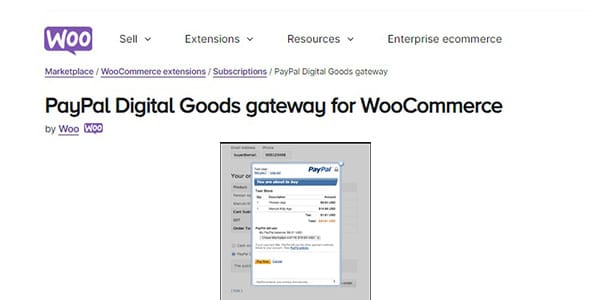 PayPal Digital Goods Gateway for WooCommerce