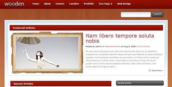 Wooden WordPress Theme by Elegant Theme