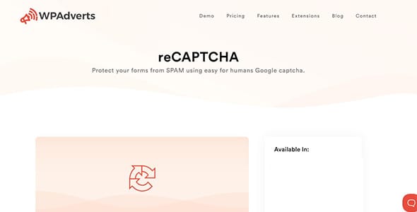 WP Adverts reCAPTCHA for WordPress