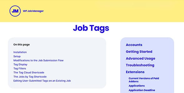 WP Job Manager Job Tags for WordPress