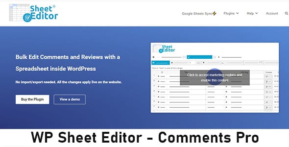WP Sheet Editor Comments Pro for WordPress