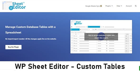 WP Sheet Editor Custom Tables for WordPress