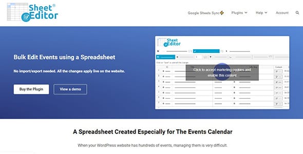 WP Sheet Editor Events Pro for WordPress