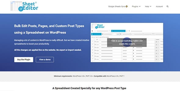 WP Sheet Editor Post Types Premium for WordPress