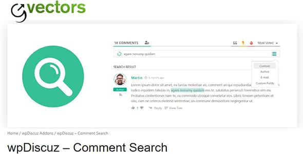 wpDiscuz Comment Search for WordPress