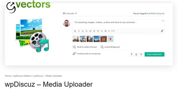 wpDiscuz Media Uploader for WordPress