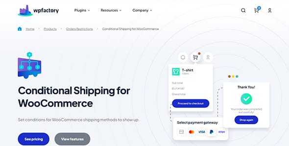 WPFactory Conditional Shipping Pro for WooCommerce