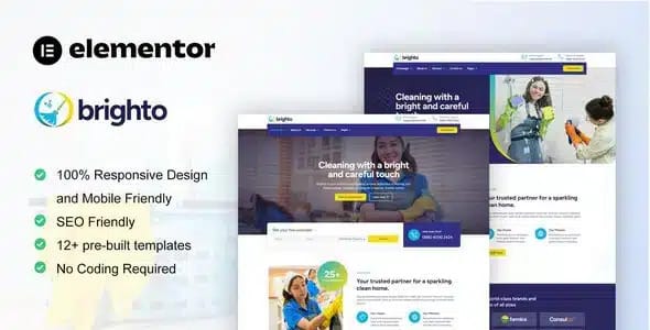 Brighto Cleaning Service Company Elementor Pro Template Kit