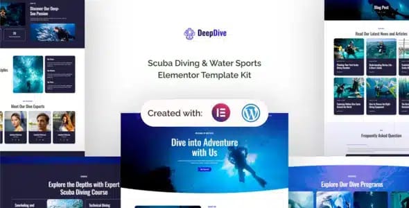 Deepdive Scuba Diving and Water Sports Elementor Template Kit