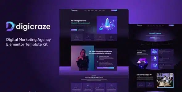 Digicraze Digital Marketing Agency Elementor Pro Template Kit