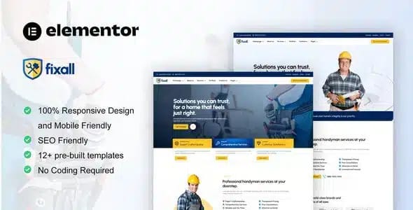 FixAll Handyman and Repair Service Elementor Pro Template Kit