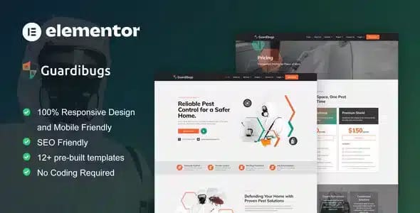 Guardibugs Pest Control Service Elementor Pro Template Kit