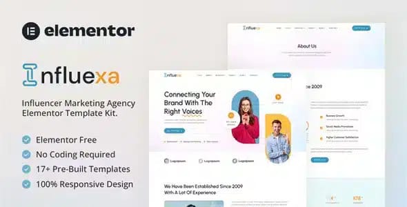 Influexa Influencer Marketing Agency Elementor Template Kit