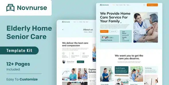Novnurse Elderly and Senior Care Services Elementor Template Kit