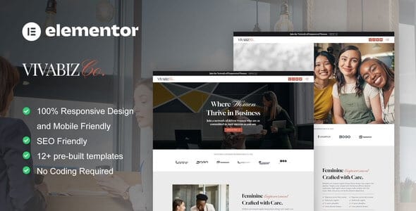 Vivabiz Feminine Business Coaching Elementor Template Kit