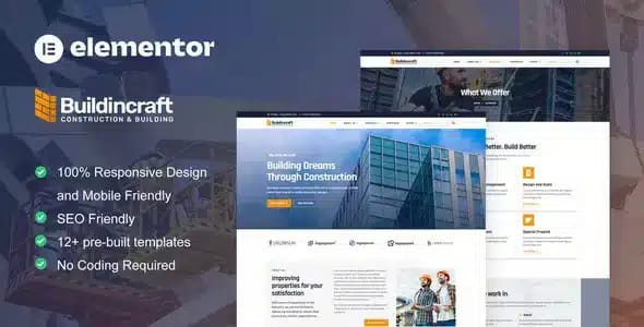 BuildinCraft Construction and Building Elementor Template Kit