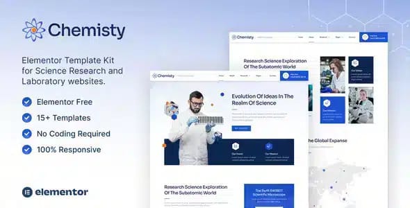 Chemisty Science Research and Laboratory Elementor Template Kit