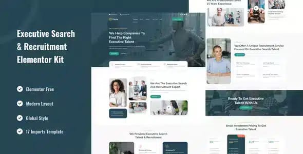 Exuta Executive Search and Recruitment Service Elementor Template Kit