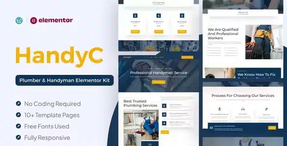 HandyC Plumber and Handyman Elementor Pro Template Kit