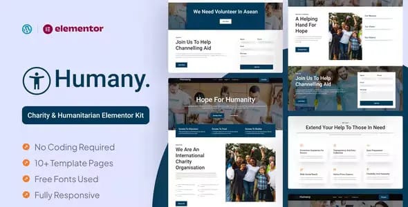 Humany Charity Elementor Pro Template Kit