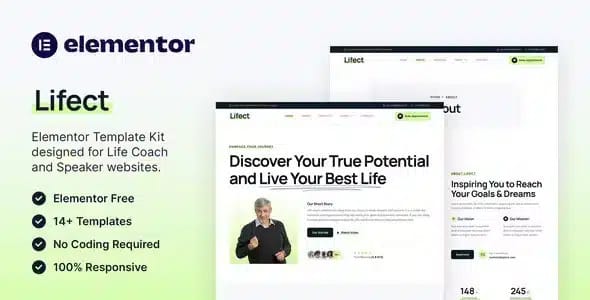 Lifect Life Coach and Speaker Elementor Template Kit