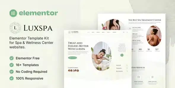 Luxspa Spa and Wellness Center Elementor Template Kit