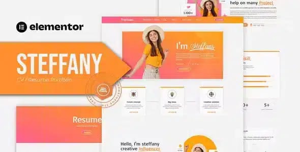 Steffany CV Resume Elementor Pro Template Kit