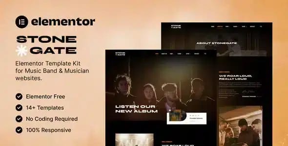 Stonegate Music Band and Musician Elementor Template Kit
