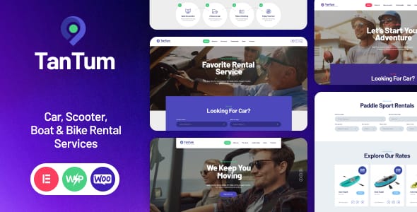 TanTum Car Scooter Boat and Bike Rental Services WordPress Theme
