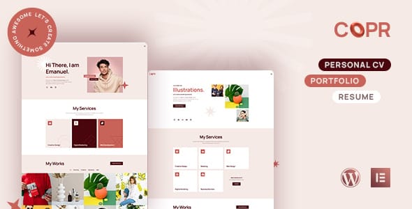 Copr One Page Personal Portfolio CV and Resume WordPress Theme