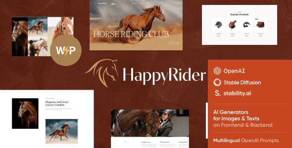 Happy Rider Horse School and Equestrian Center WordPress Theme