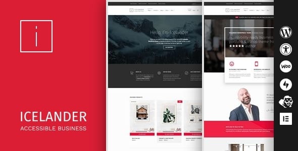 Icelander Business Portfolio and WooCommerce Theme