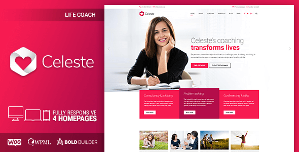 Celeste Life Coach and Therapist WordPress Theme
